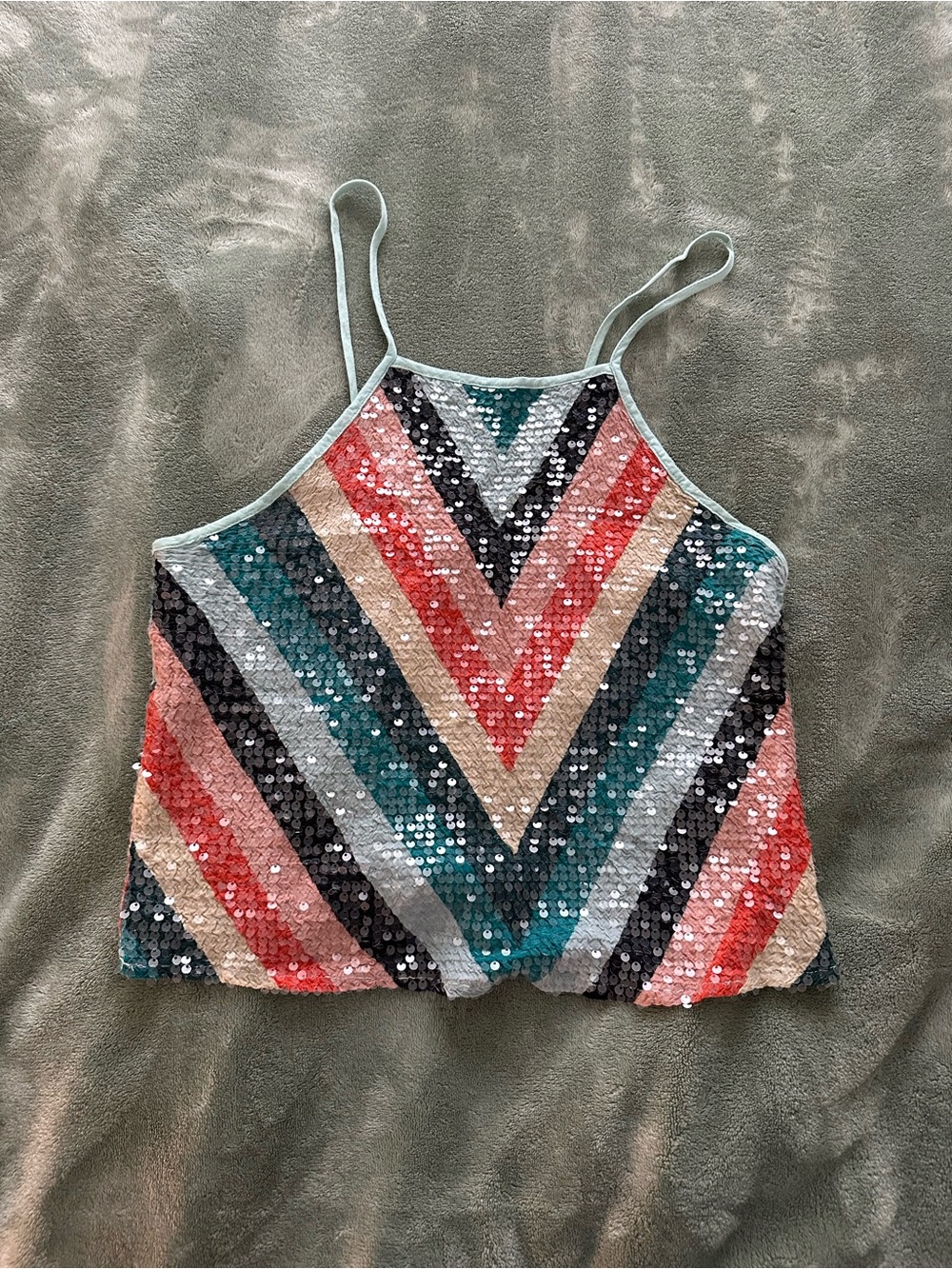 Bershka Multicolor Sequin Chevron Cami